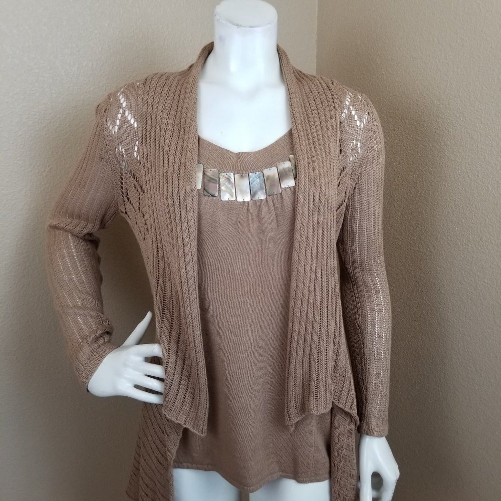 ROBERT KITCHEN Linen Cardigan&Tank Top S